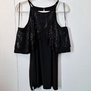 R&M Richards Brand Cold Shoulder Evening Blouse Size XL